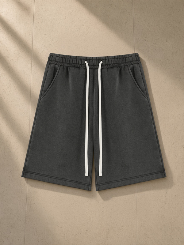 Marcel Afters Vintage Wash Fleece Shorts — Dark