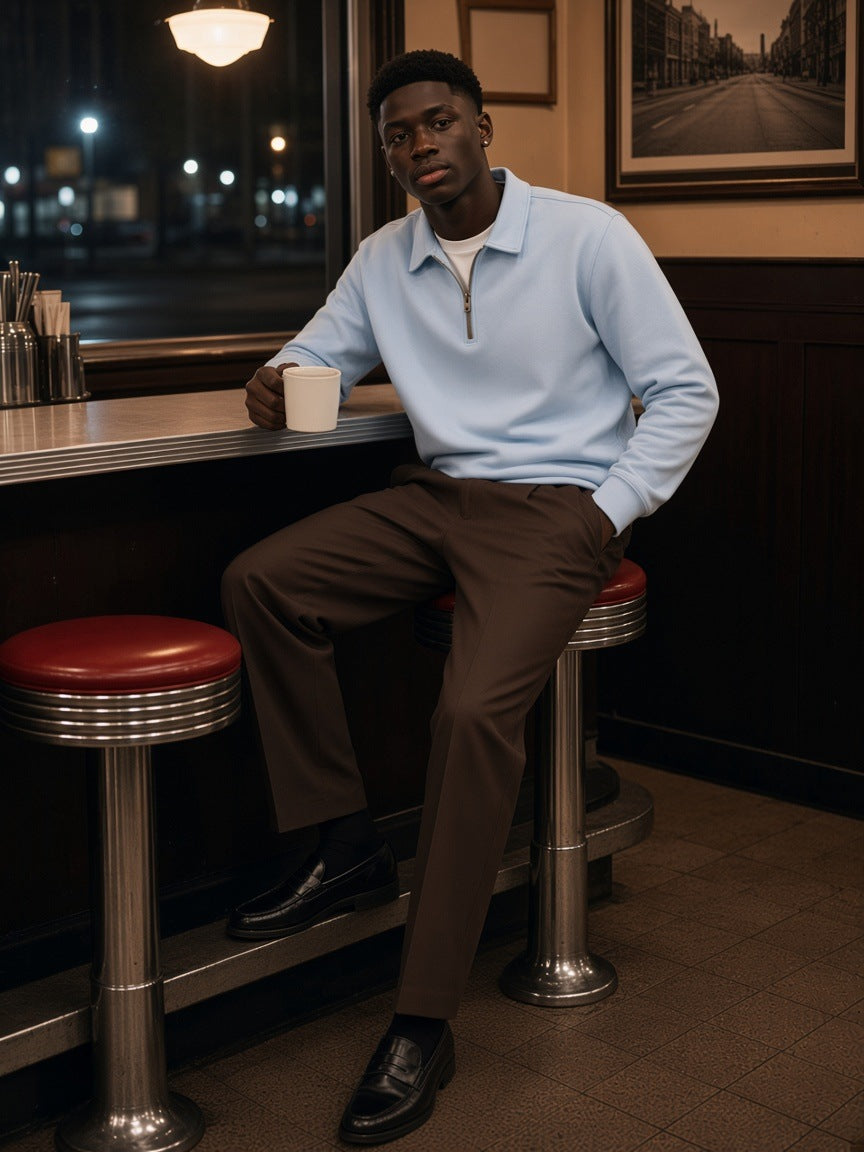 Marcel Afters Vintage Wash Quarter-Zip Sweatshirt