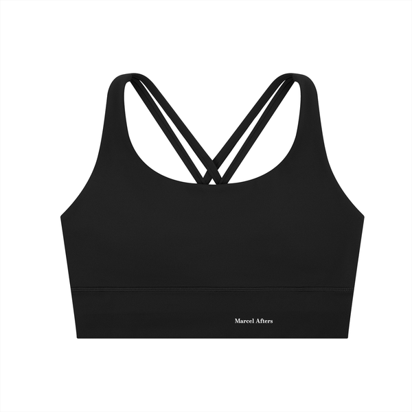 Marcel Afters Strappy Criss-Cross Sports Bra — Dark