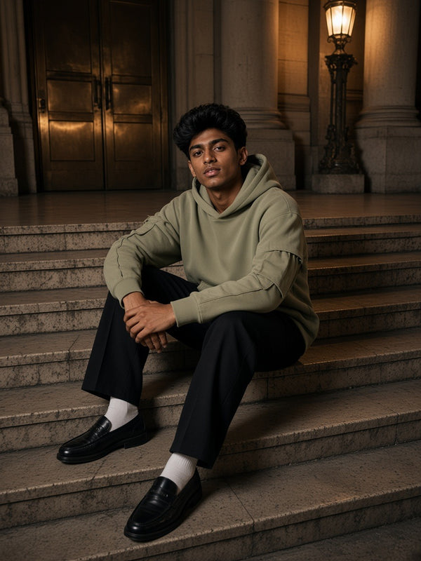 Marcel Afters Heavyweight Ruched Sleeves Hoodie