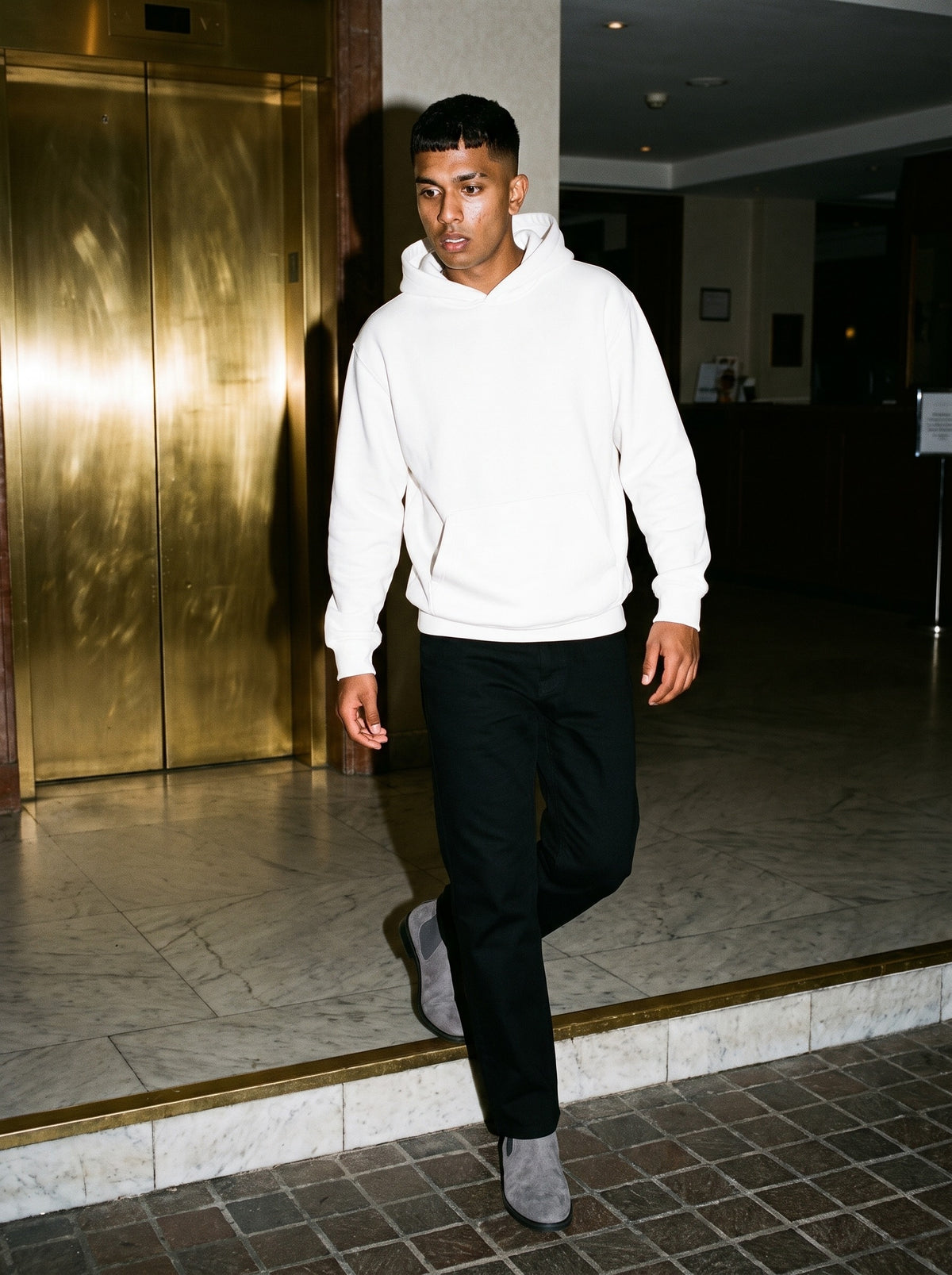 The Fog Lamp Chelsea Boot, worn on model
