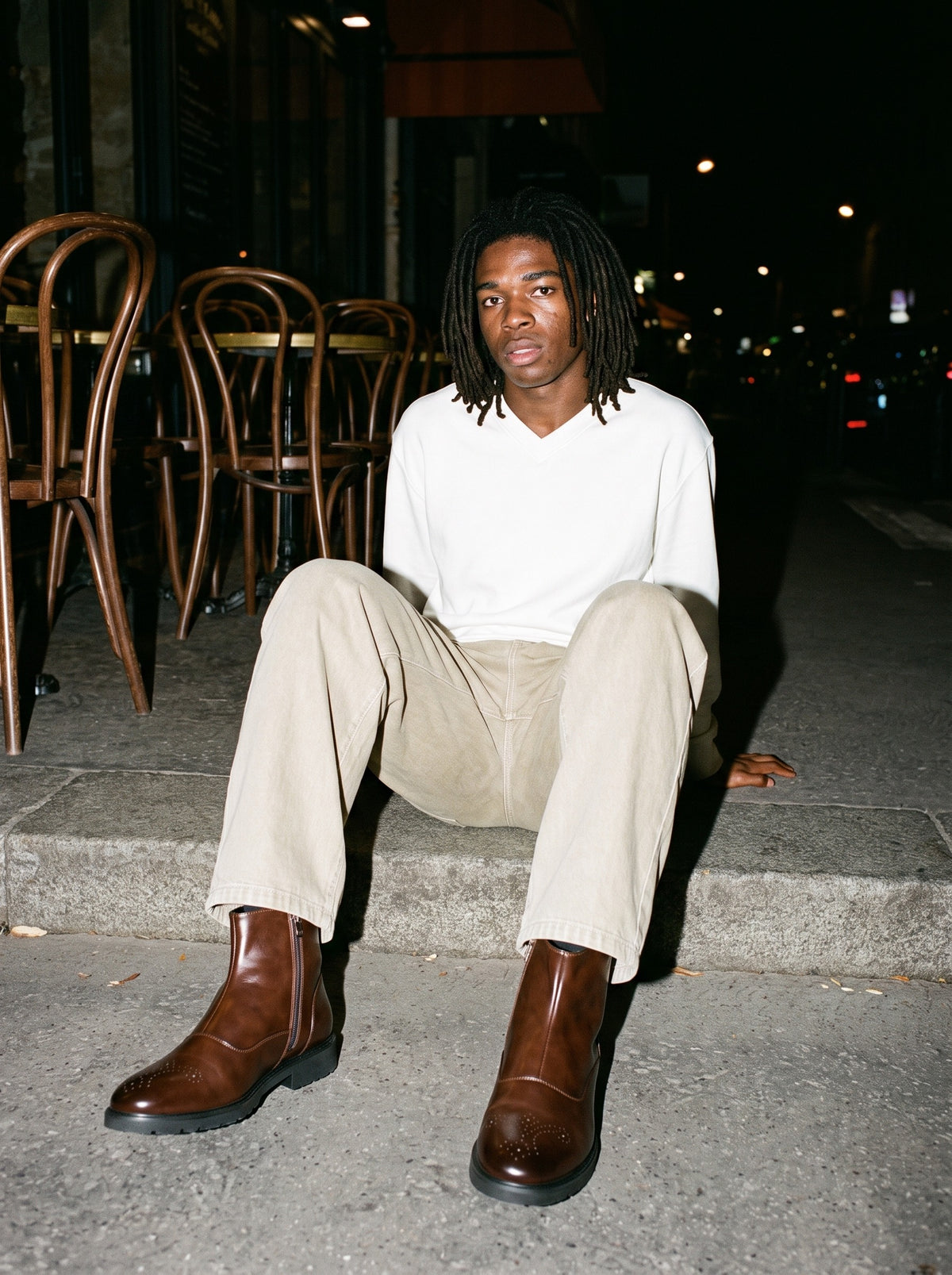 The Night Ferry Boot, worn on model