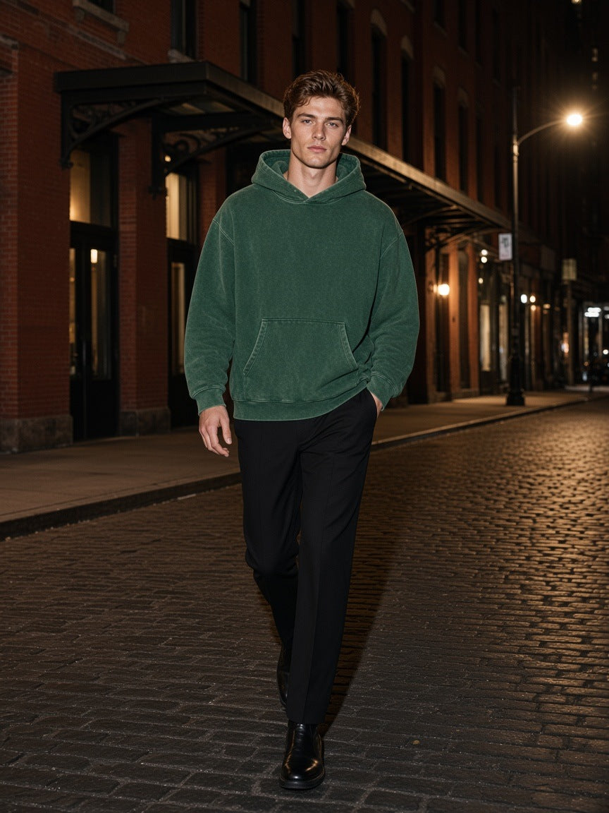 Marcel Afters Snow Wash Fleece Oversize Hoodie — Dark