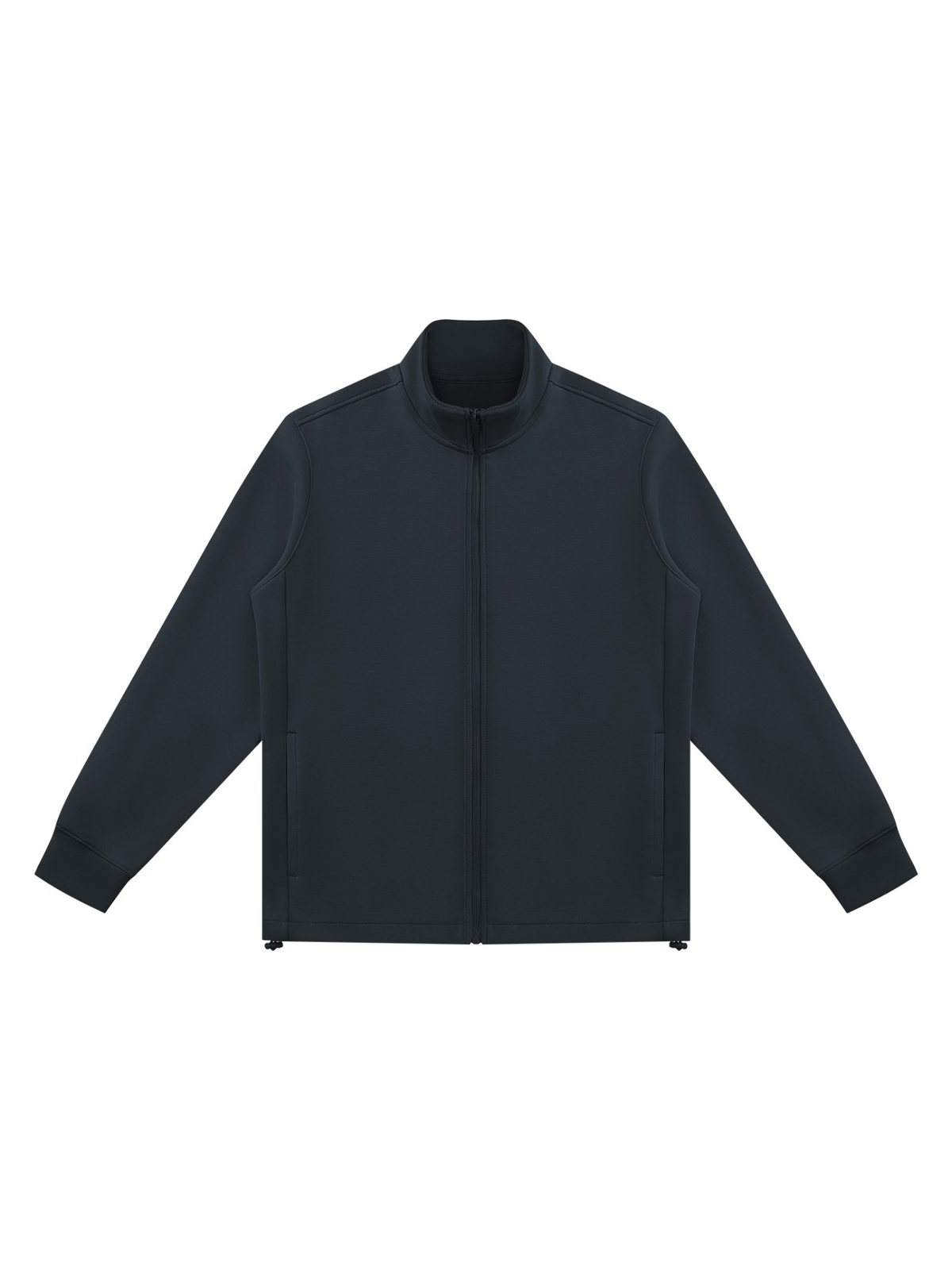 Stand collar jacket in Navy Blue, front view