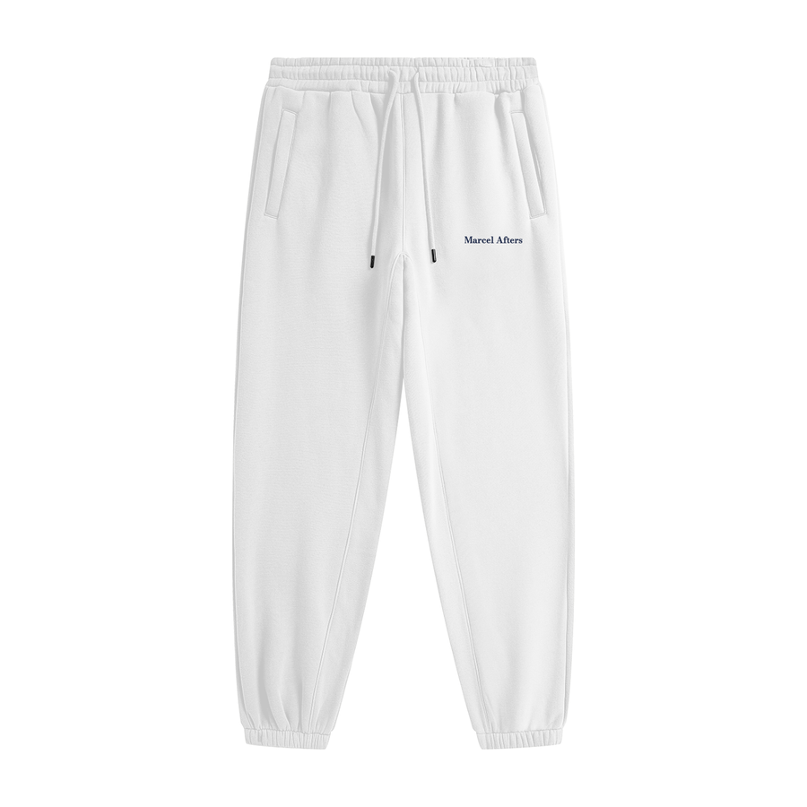 Women's Heavyweight Fleece Joggers in White, front view