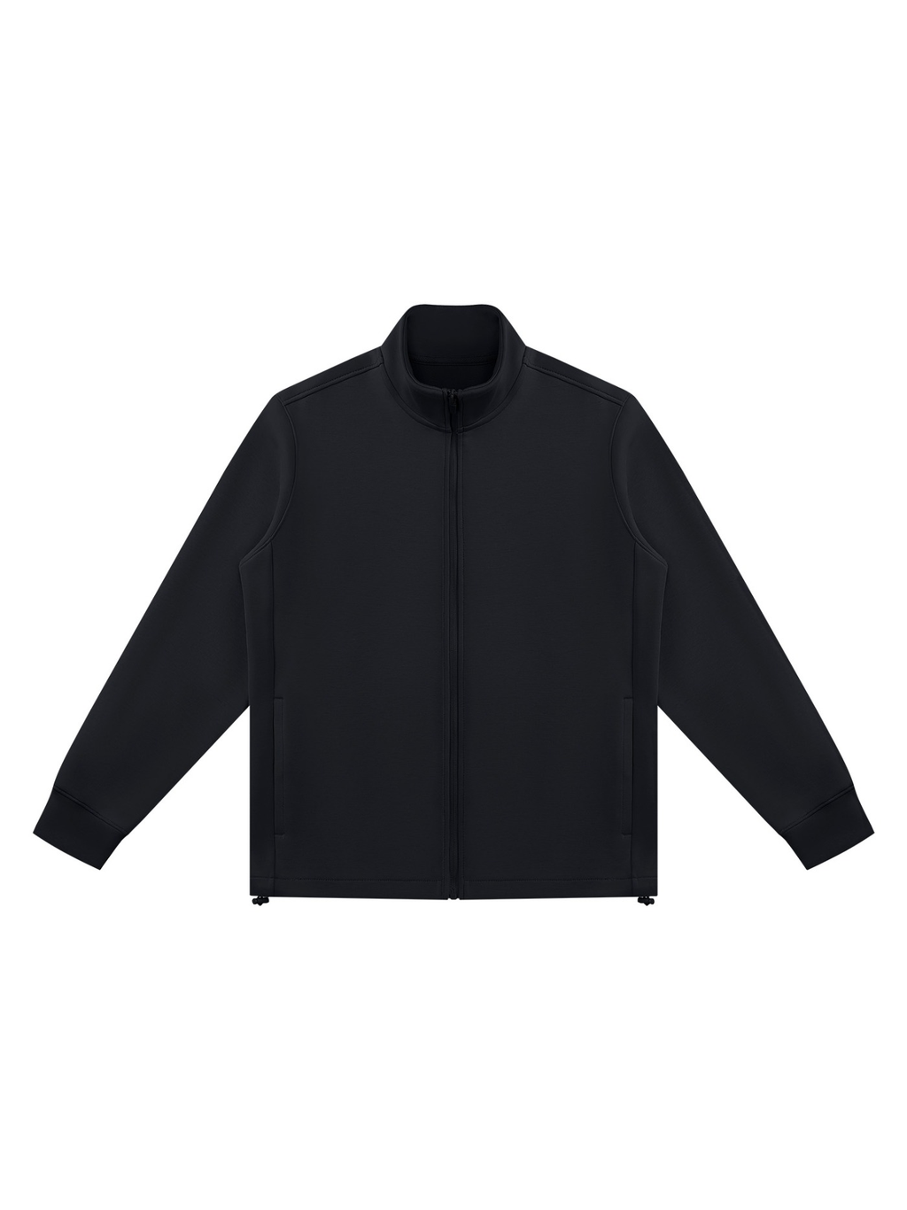 Stand collar jacket in Black, front view