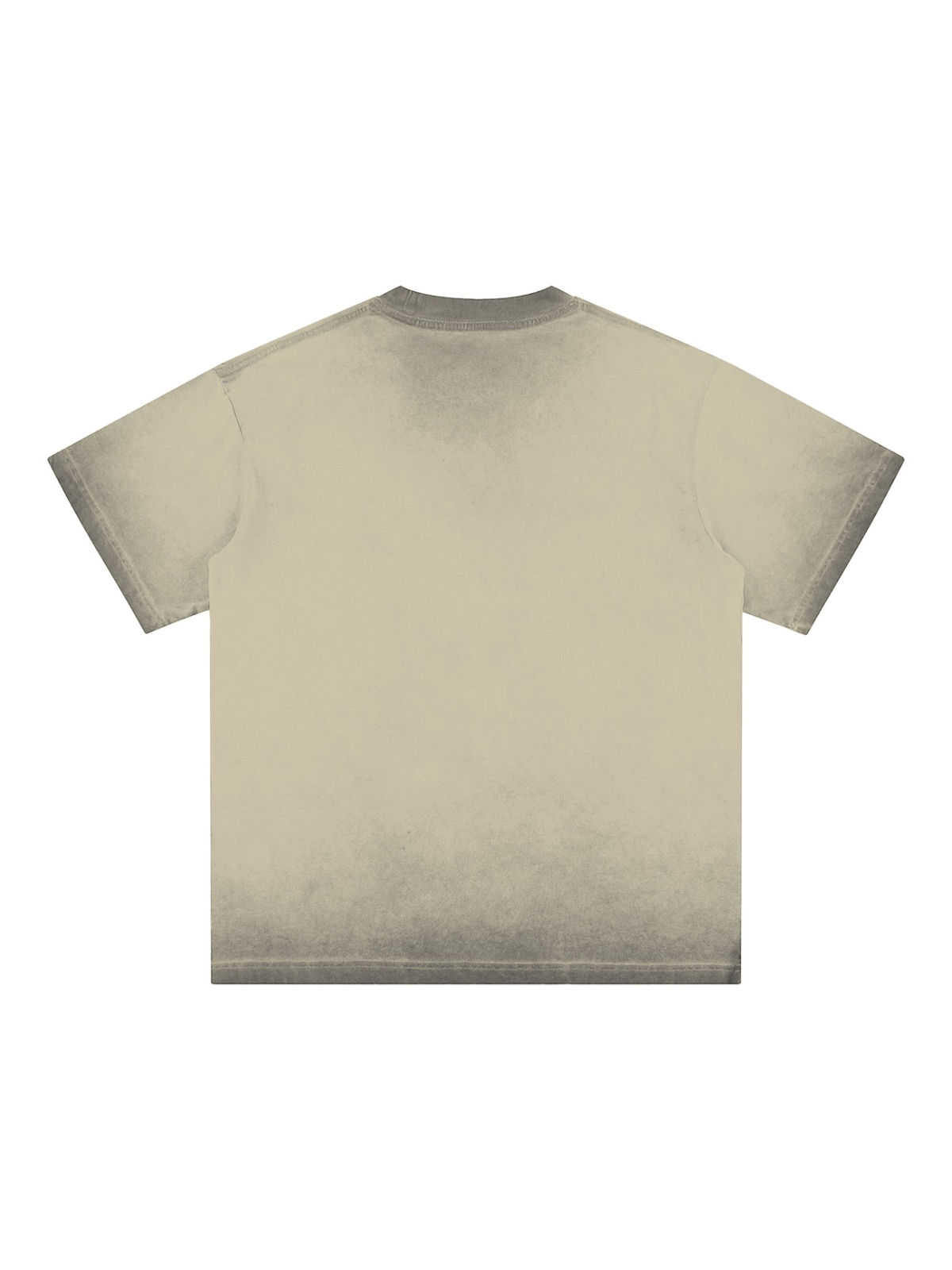 Reverse dyed loose cotton t-shirt in Khaki, back view