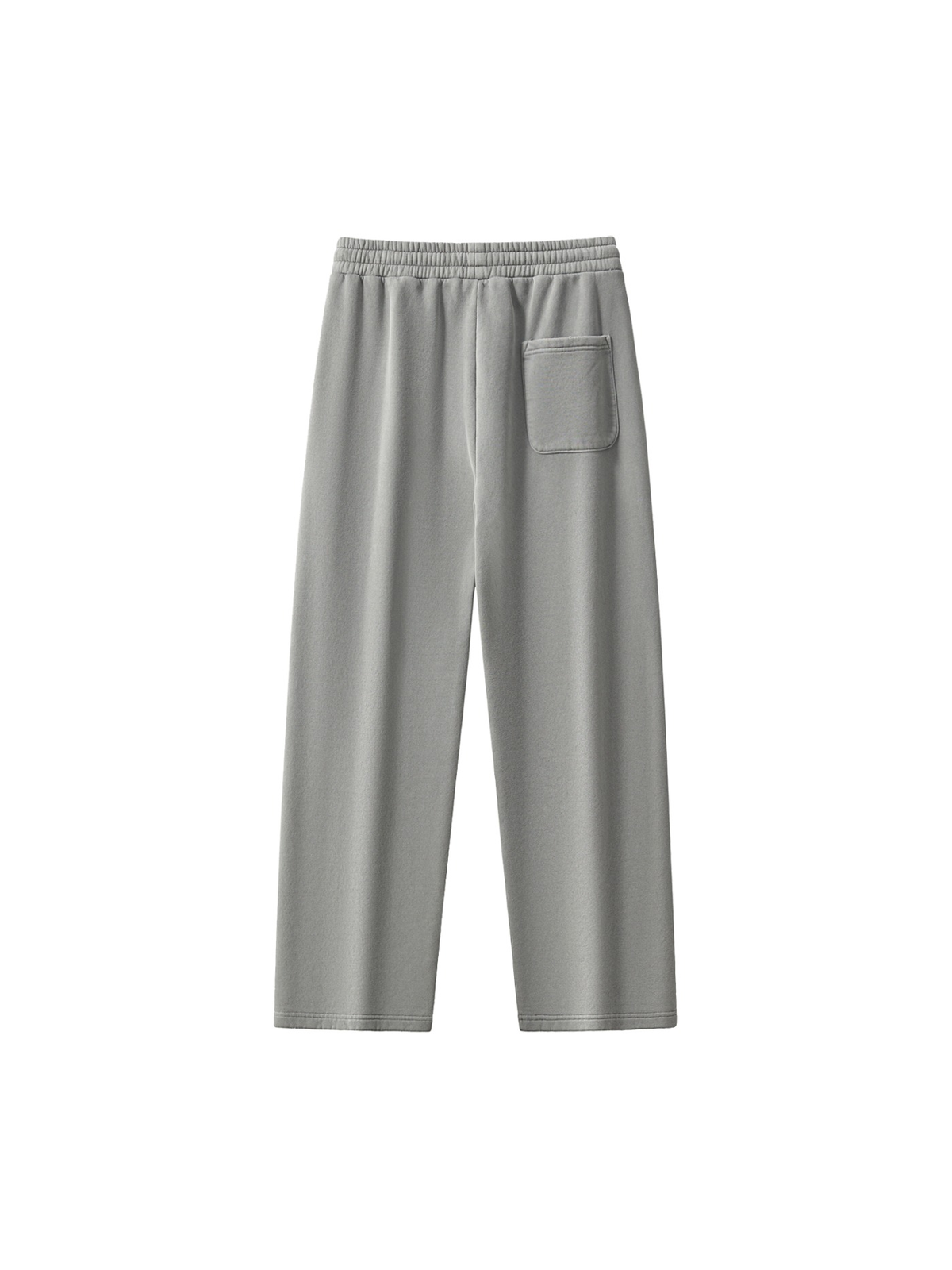 Frayed enzyme washed fleece sweatpants in Light Gray, back view