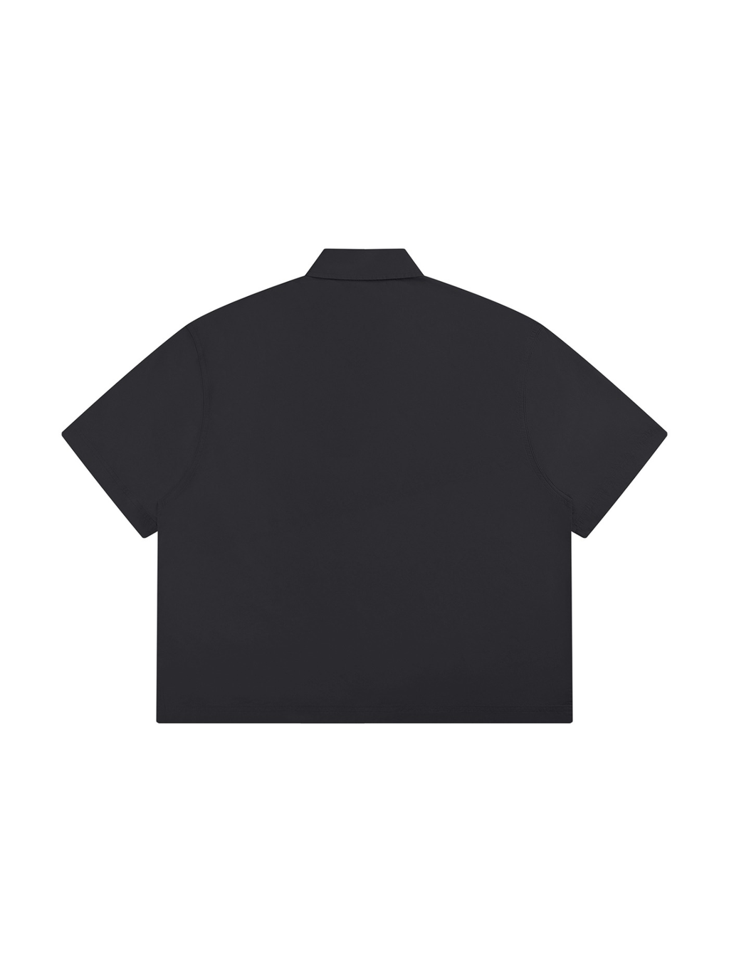 Boxy Short Sleeve Shirt in Black, back view