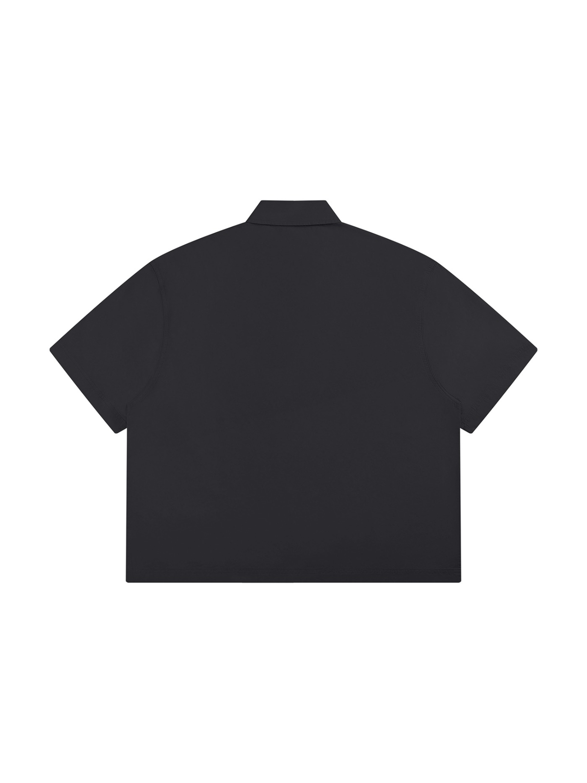 Boxy Short Sleeve Shirt in Black, back view