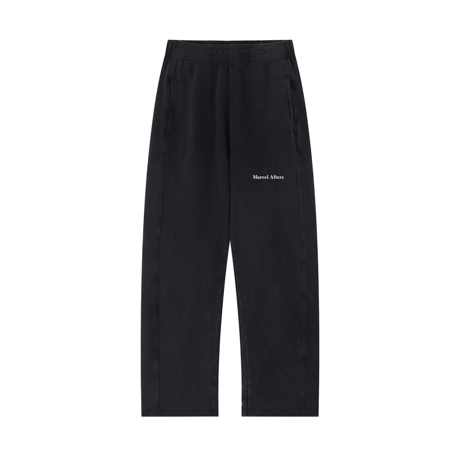 Mineral Wash Straight Sweatpants in Black, front view