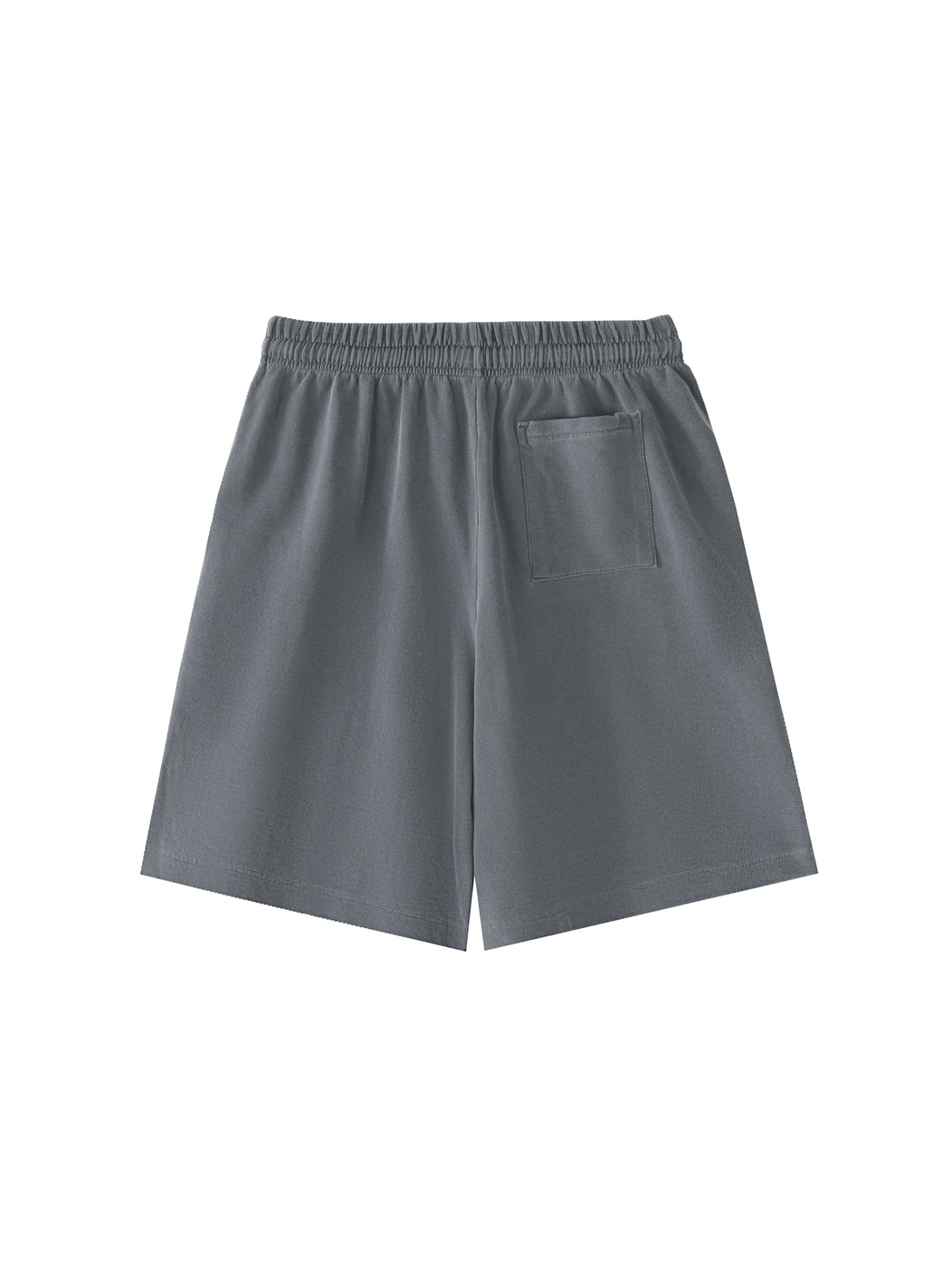 Vintage wash cotton shorts in Gray, back view