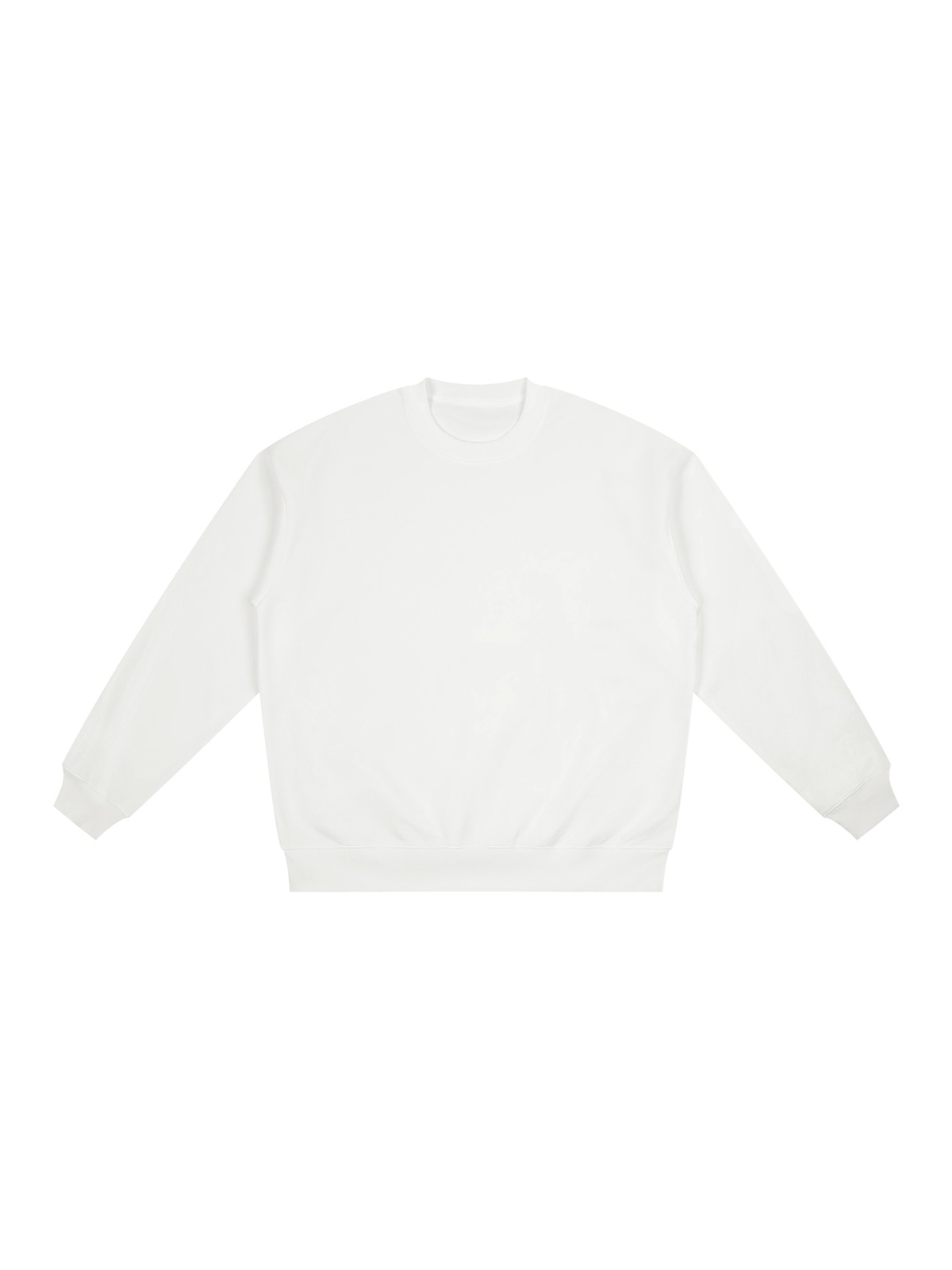 Oversized drop shoulder crewneck sweatshirt in White, front view