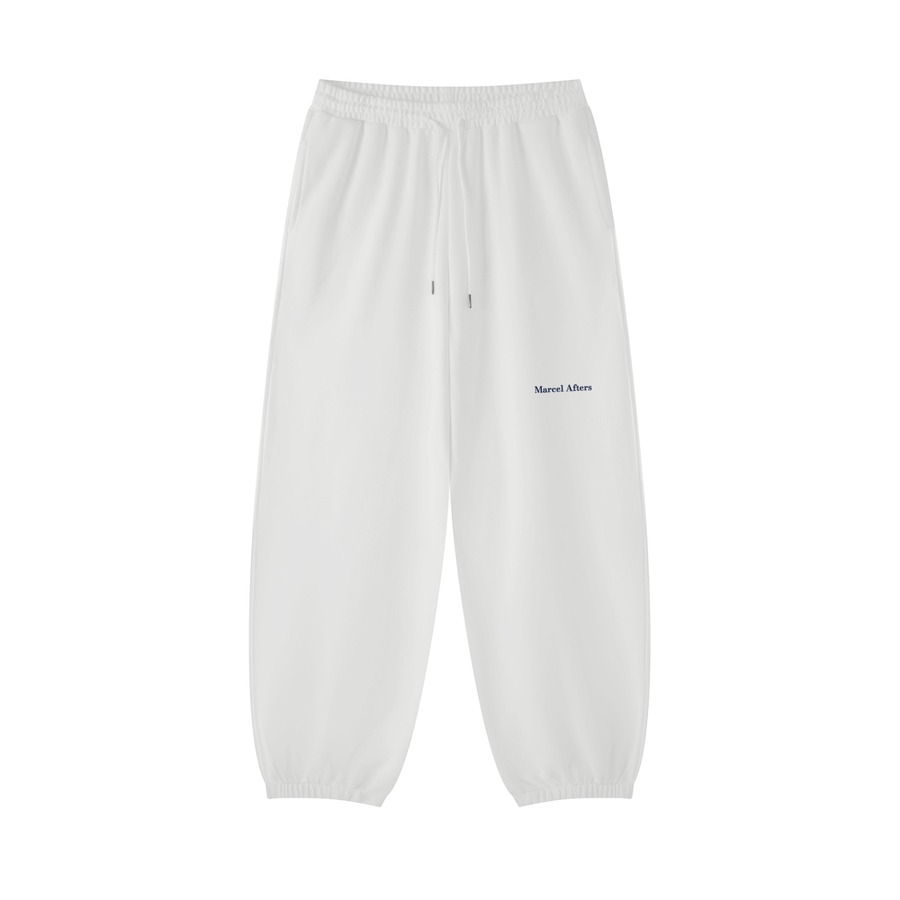 Essential Jogged Sweatpants in White, front view