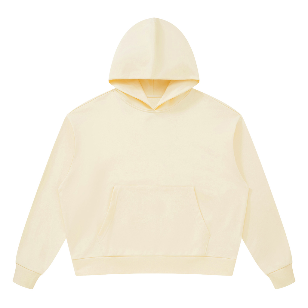 Drop Shoulder Hoodie in Apricot, front view
