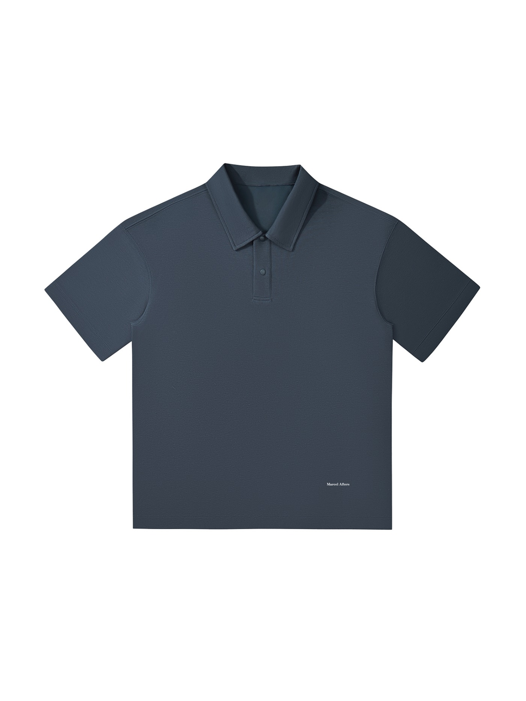 Drop Shoulder Short-Sleeve Polo Navy Blue