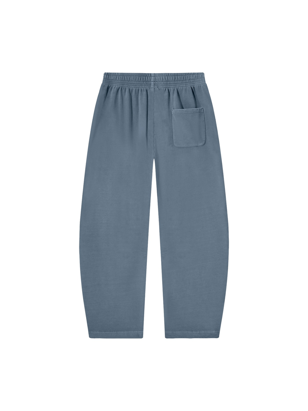 Vintage washed barrel leg sweatpants in Gray Blue, back view