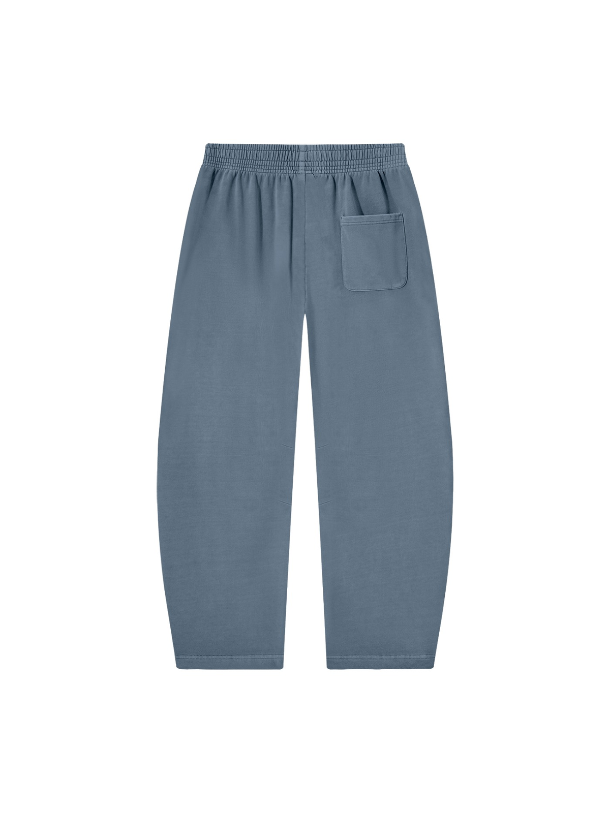 Vintage washed barrel leg sweatpants in Gray Blue, back view