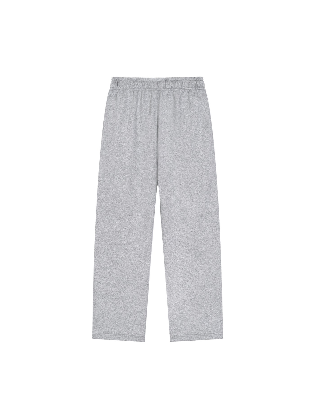 Unisex straight-leg sweatpants in Flower Gray, back view on white. Marcel Afters