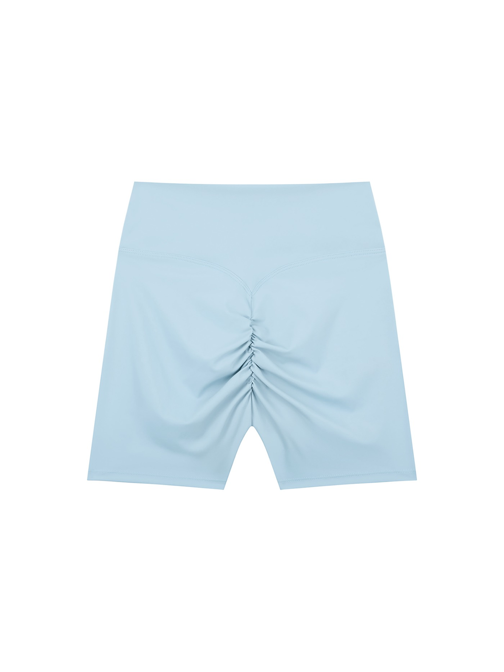 High-Waisted Blend Biker Shorts in Sky Blue, back view