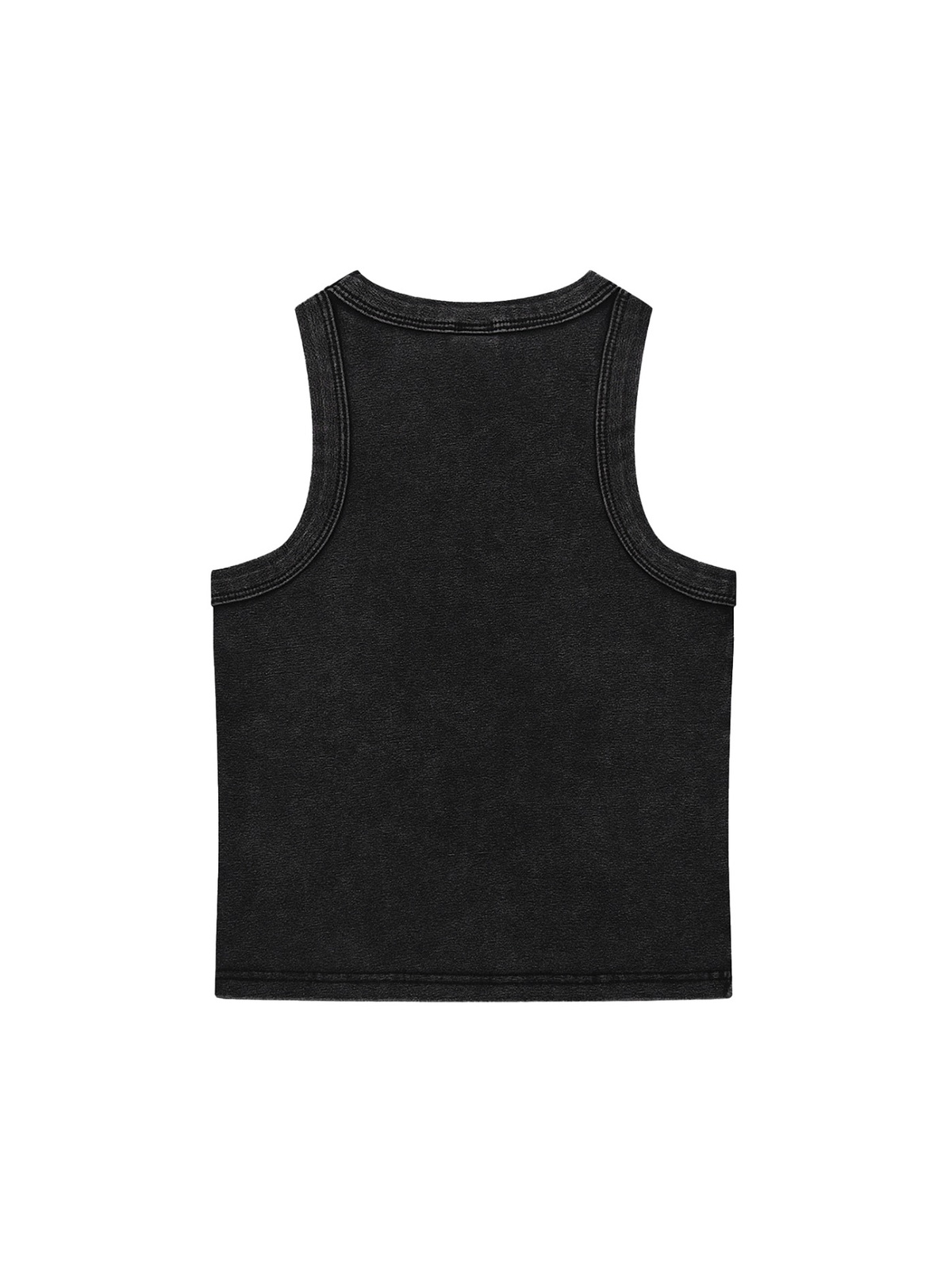 Snow Washed Tank Top in Black, back view