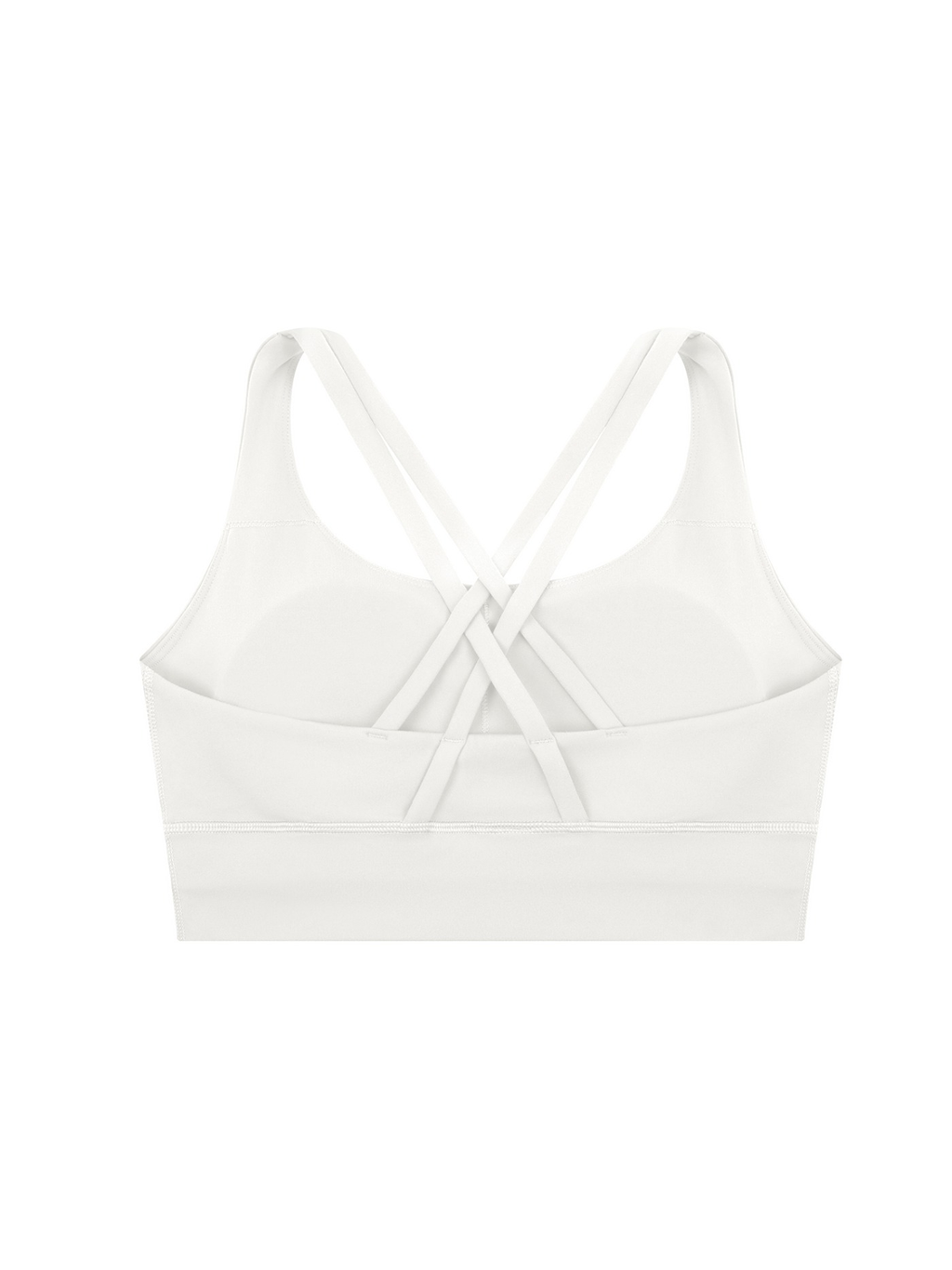 Strappy criss-cross sports bra in White, back view
