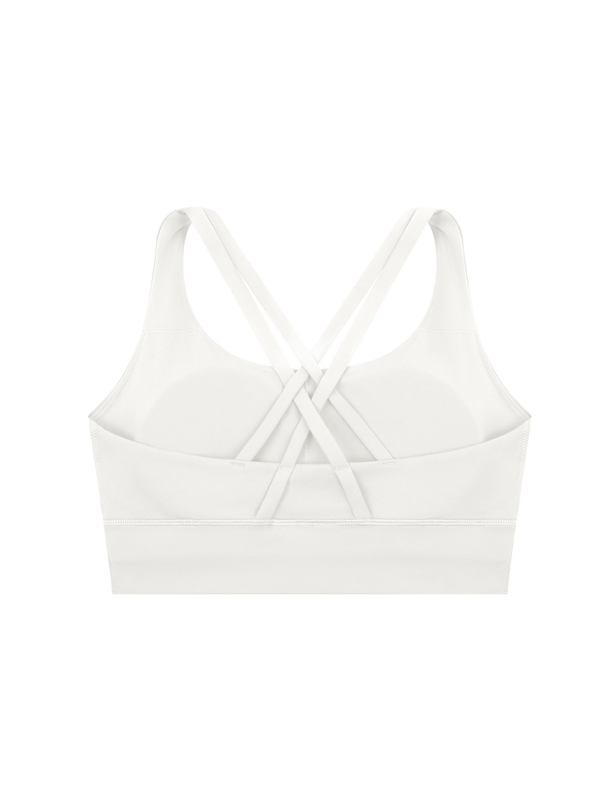 Strappy criss-cross sports bra in White, back view
