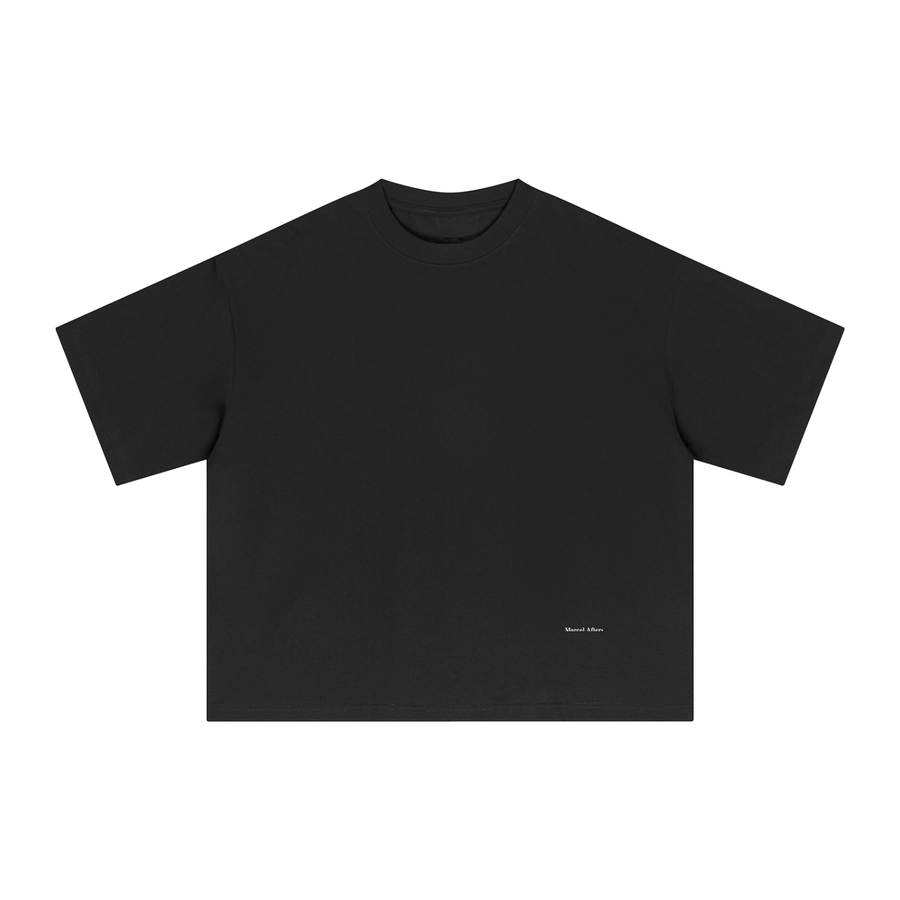 Essential Sorona Boxy T-Shirt in Black, front view
