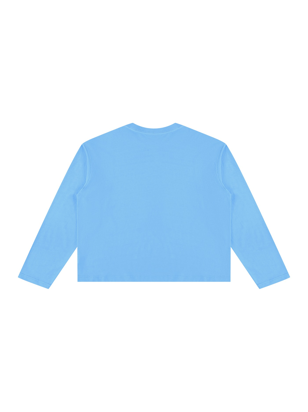 Vintage Wash Long Sleeve Boxy T-Shirt in Sky Blue, back view