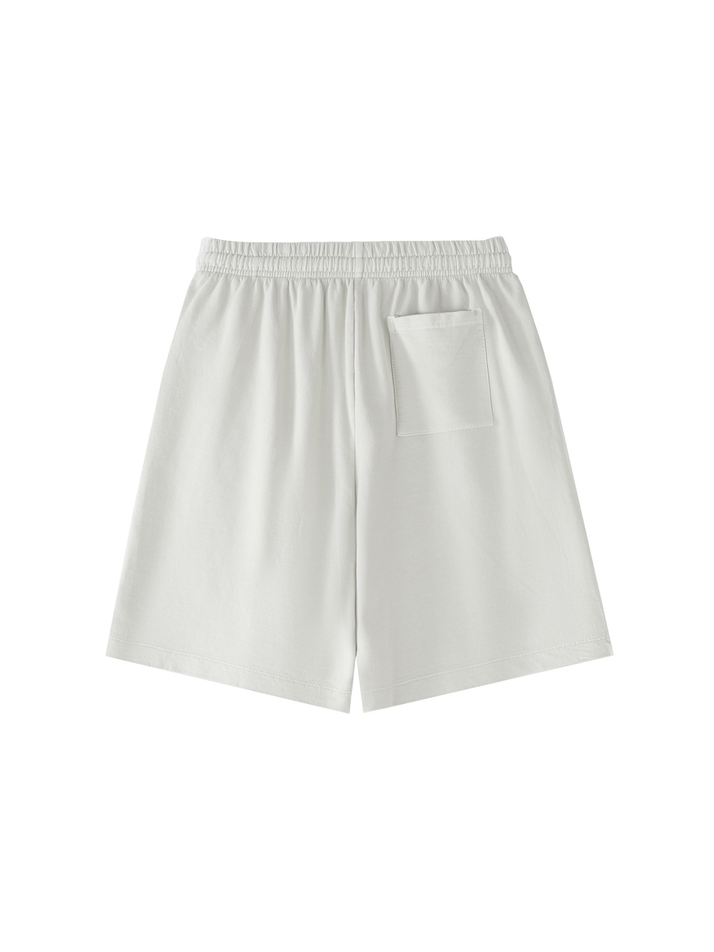 Vintage wash cotton shorts in Greyish White, back view