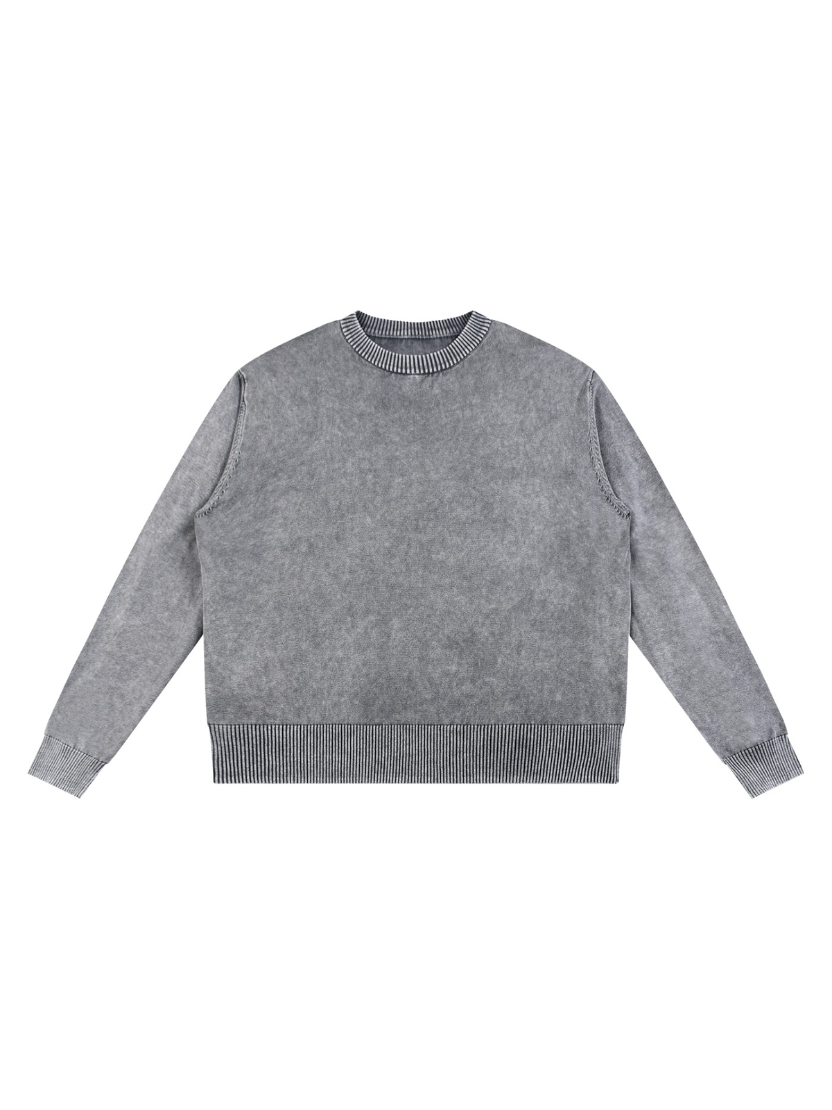 Mineral Wash Oversized Sweater in Gray, front view