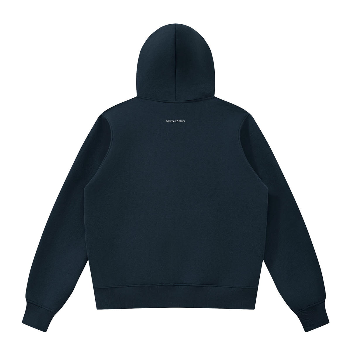 Fleece Full Zip Hoodie in Navy Blue, back view