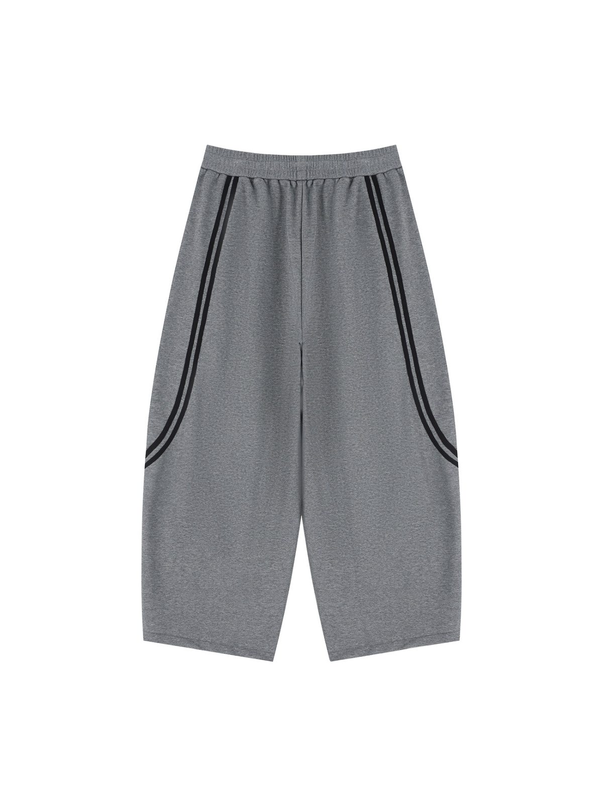Wide Leg Piping Sweatpants in Flower Gray, back view