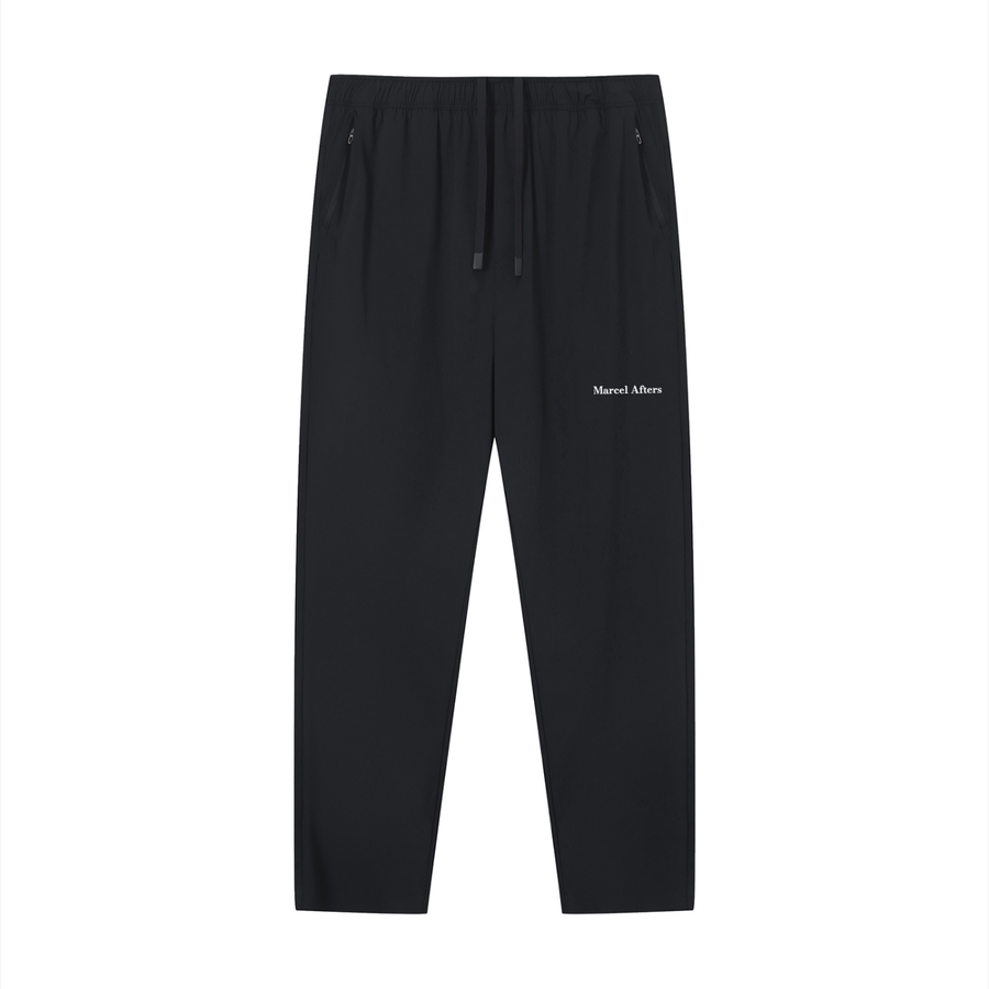 Lightweight Tapered Track Pants in Black, front view