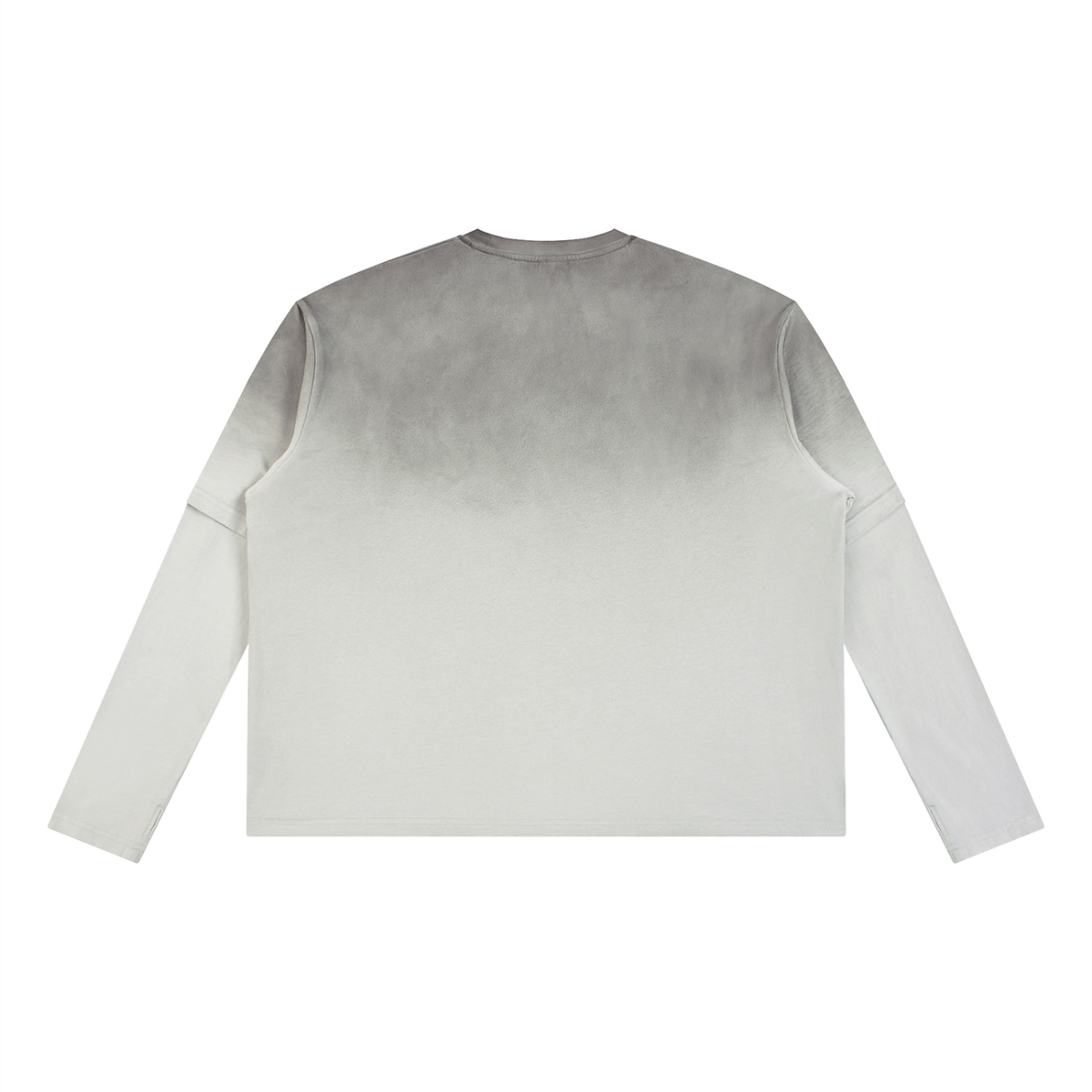 Vintage Wash Layered T-Shirt in White Gray, back view