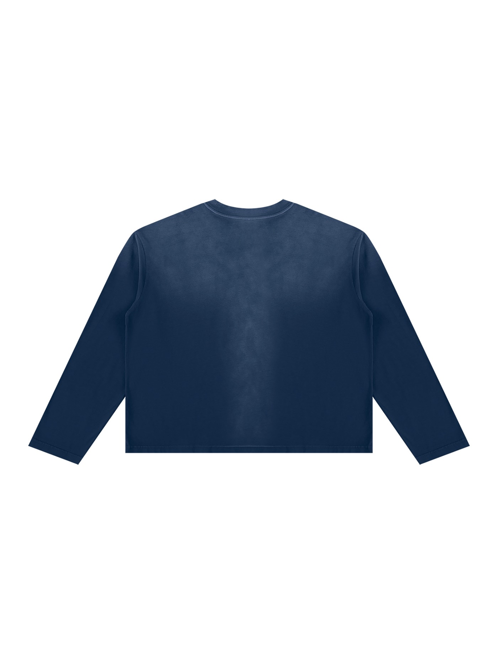 Sunfade boxy long sleeve t-shirt in Navy Blue, back view