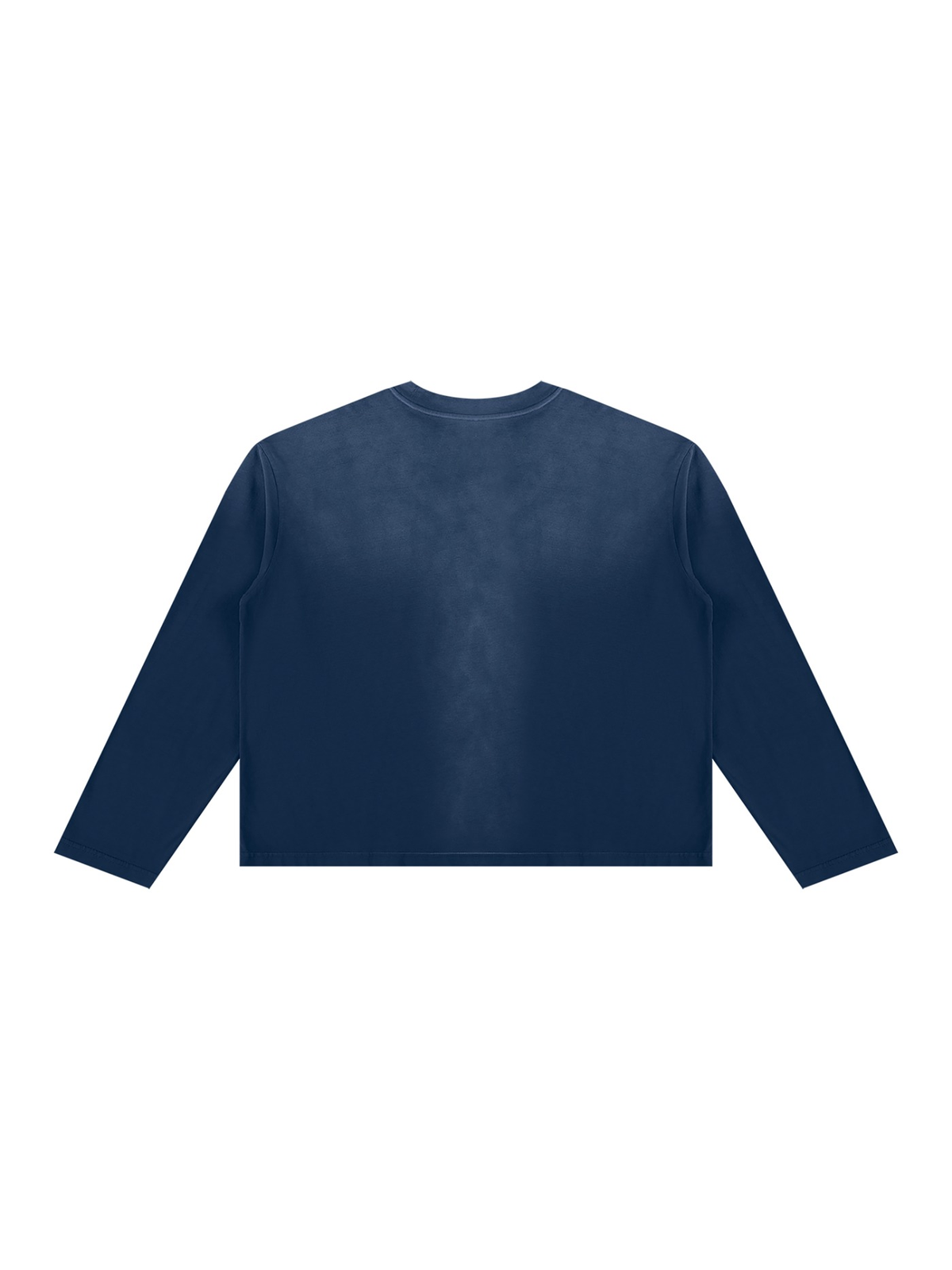 Sunfade boxy long sleeve t-shirt in Navy Blue, back view