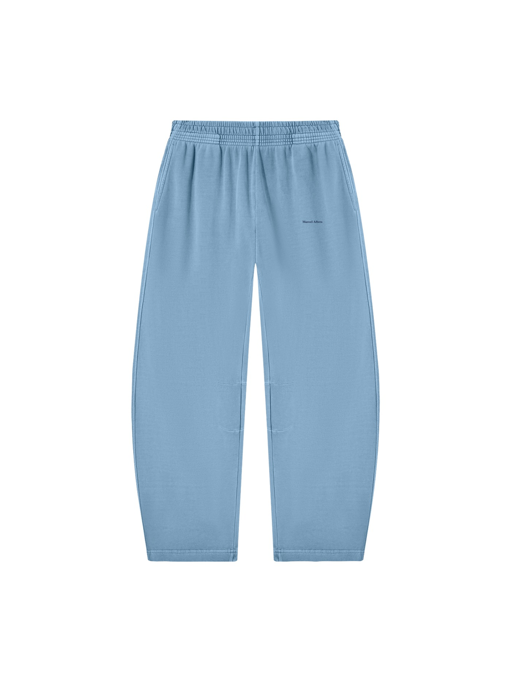Vintage washed barrel leg sweatpants in Light Blue, front view