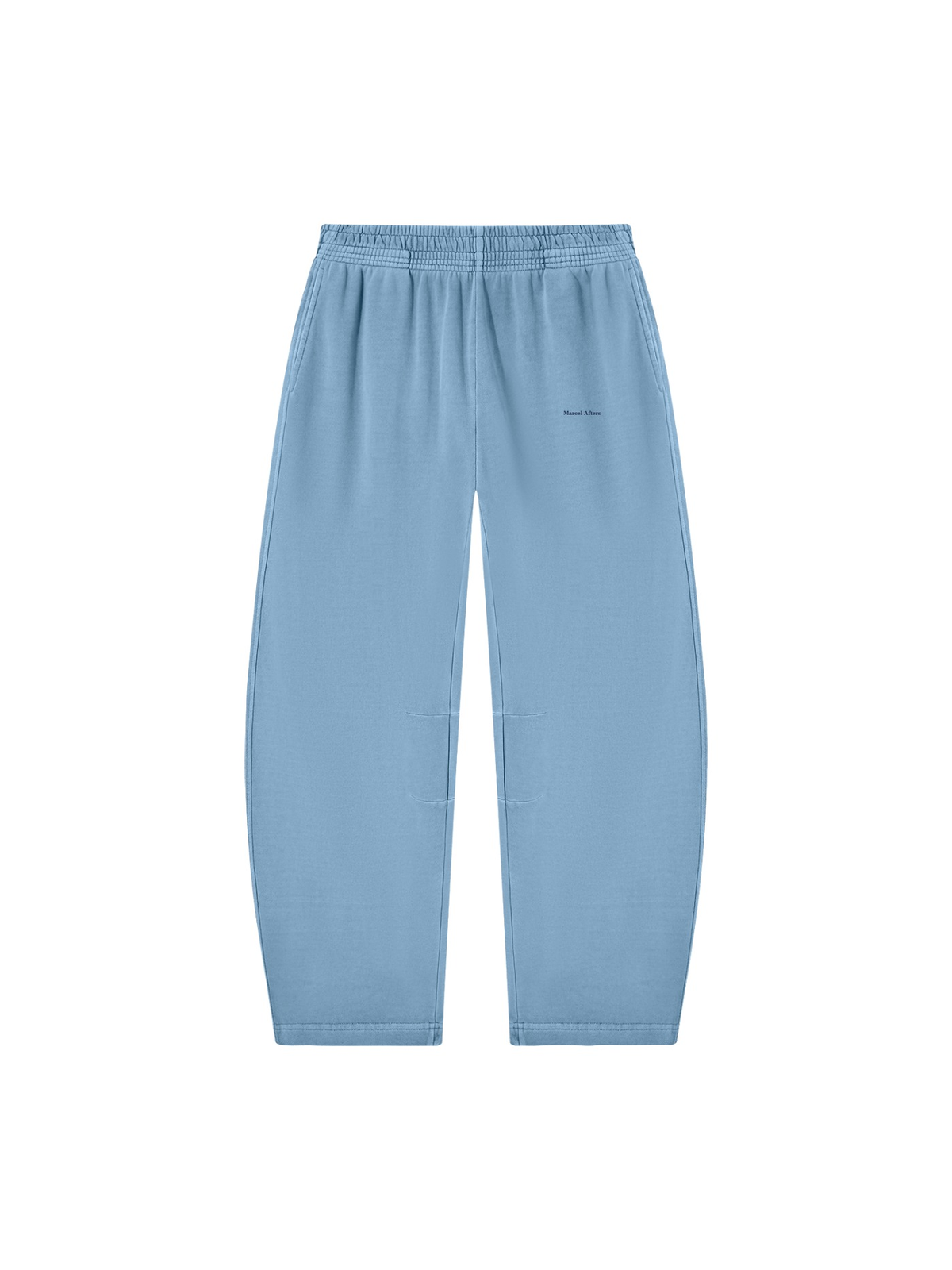 Vintage washed barrel leg sweatpants in Light Blue, front view