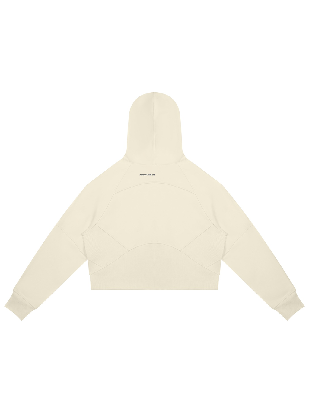 Cropped zip-through hoodie in Mild Apricot, back view