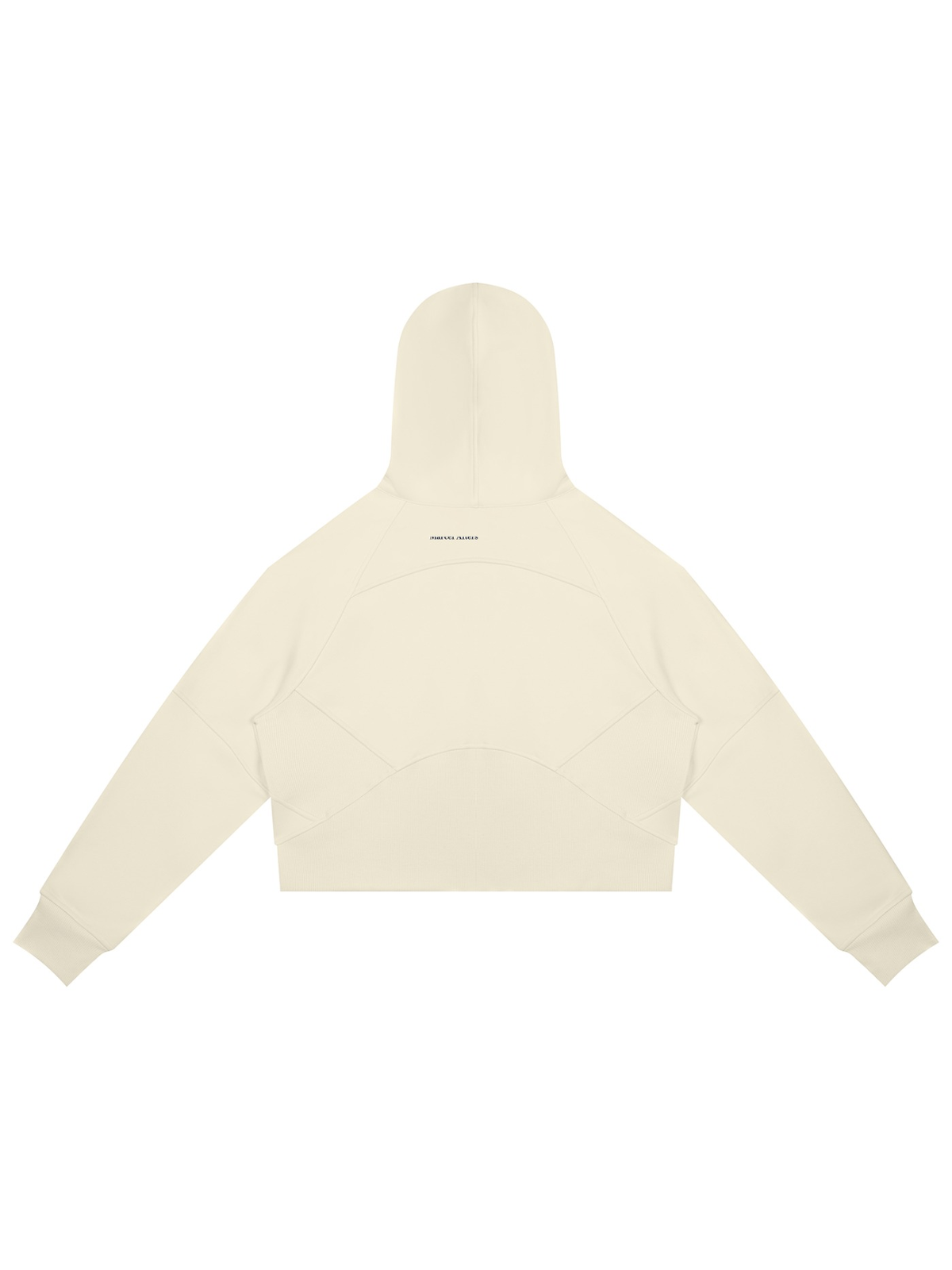 Cropped zip-through hoodie in Mild Apricot, back view