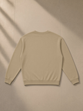 Loose Crewneck Sweatshirt in Khaki, back view