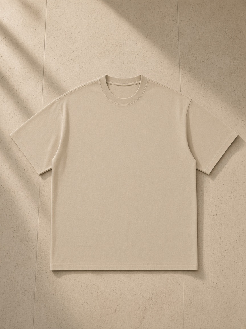 Heavyweight Loose Fit T-Shirt in Khaki, front view