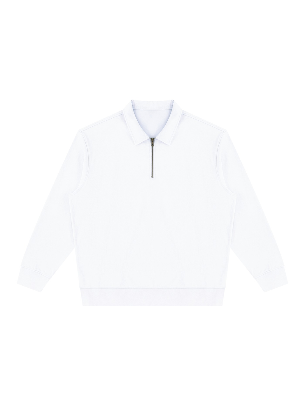 Vintage wash quarter-zip sweatshirt in White, front view