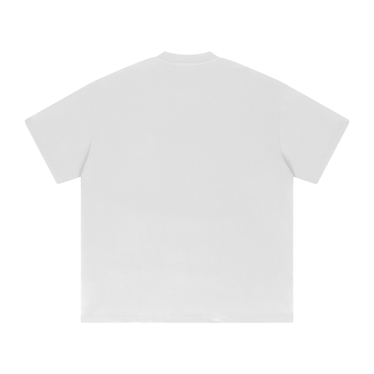 Coupe Over The City heavyweight drop-shoulder tee in White, back view, plain back