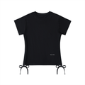Essential drawstring t-shirt in Black, front view
