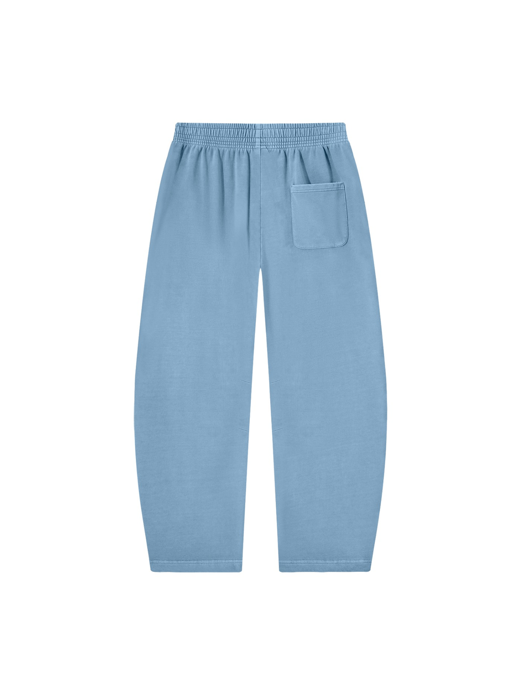 Vintage washed barrel leg sweatpants in Light Blue, back view