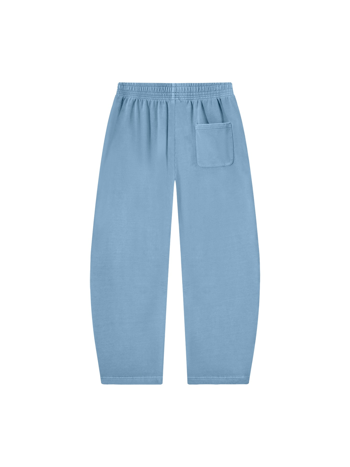 Vintage washed barrel leg sweatpants in Light Blue, back view