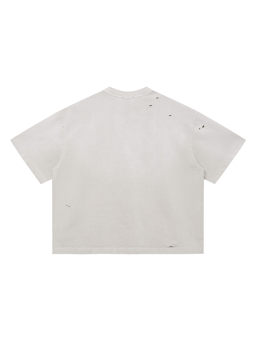 Vintage Washed Distressed Boxy Oversized T-Shirt in Pale Khaki, back view