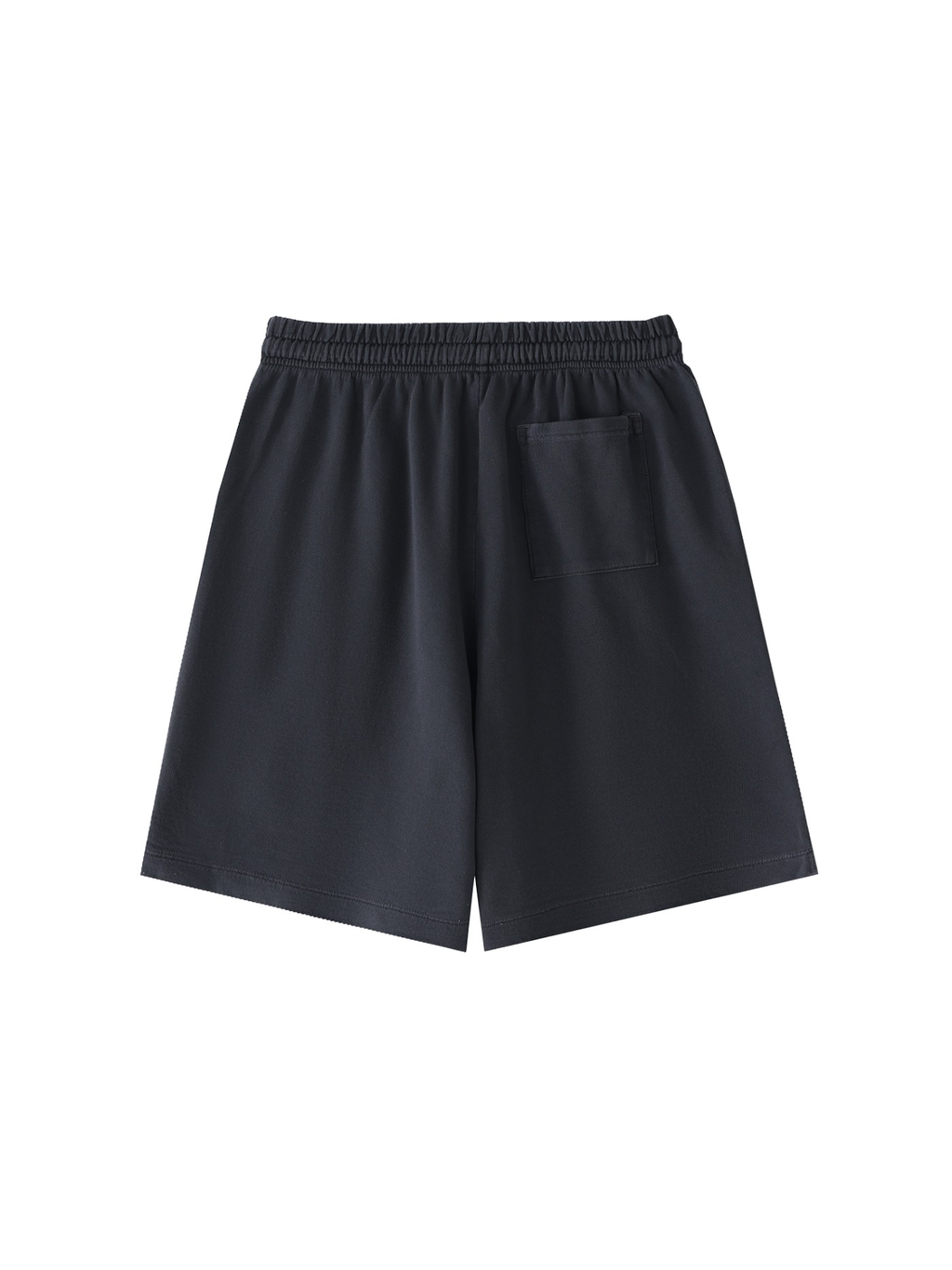 Vintage wash cotton shorts in Black, back view